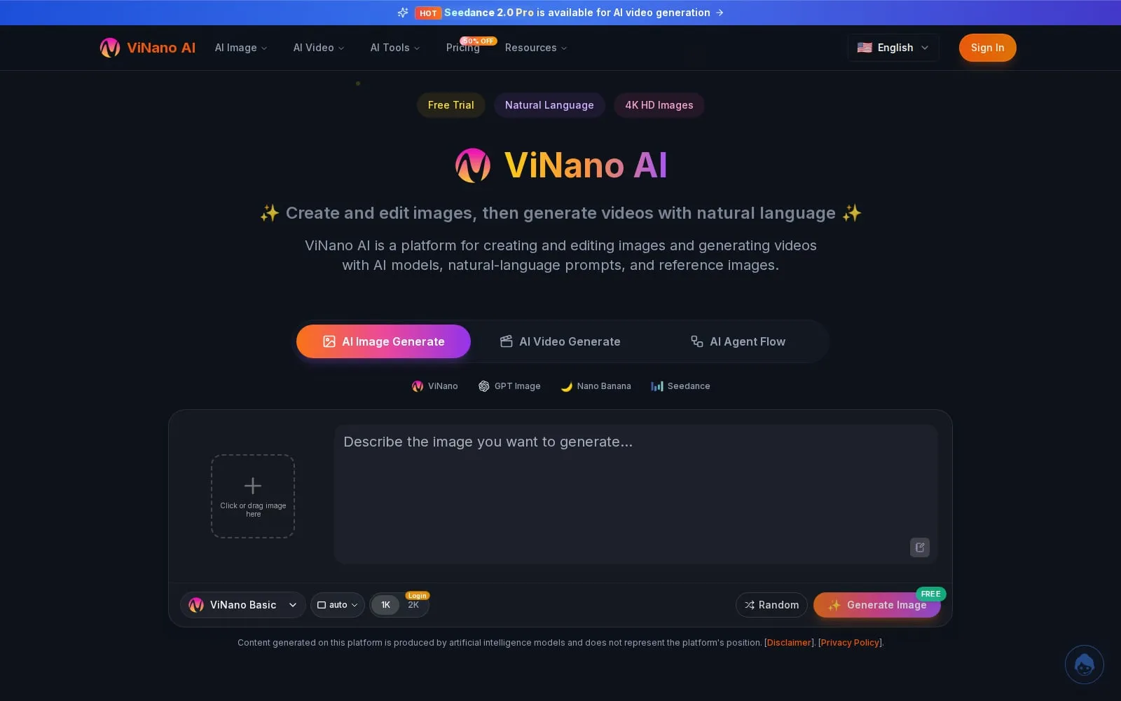 Screenshot of ViNano AI