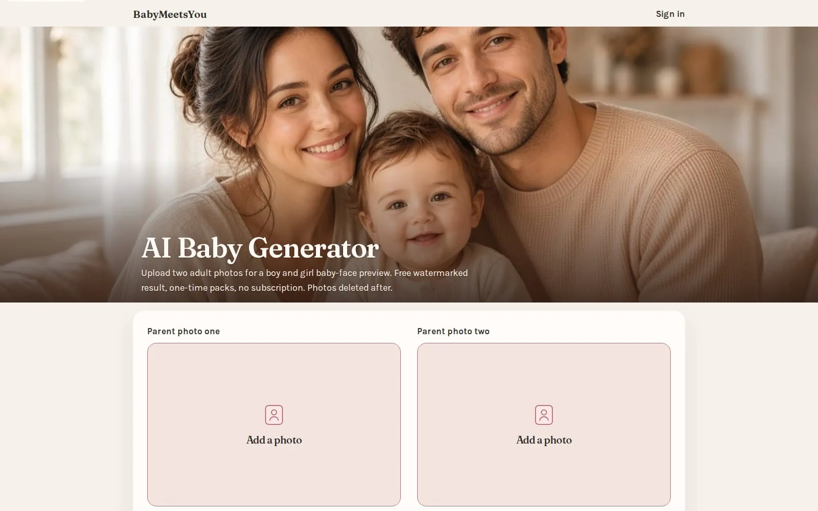 Screenshot of BabyMeetsYou