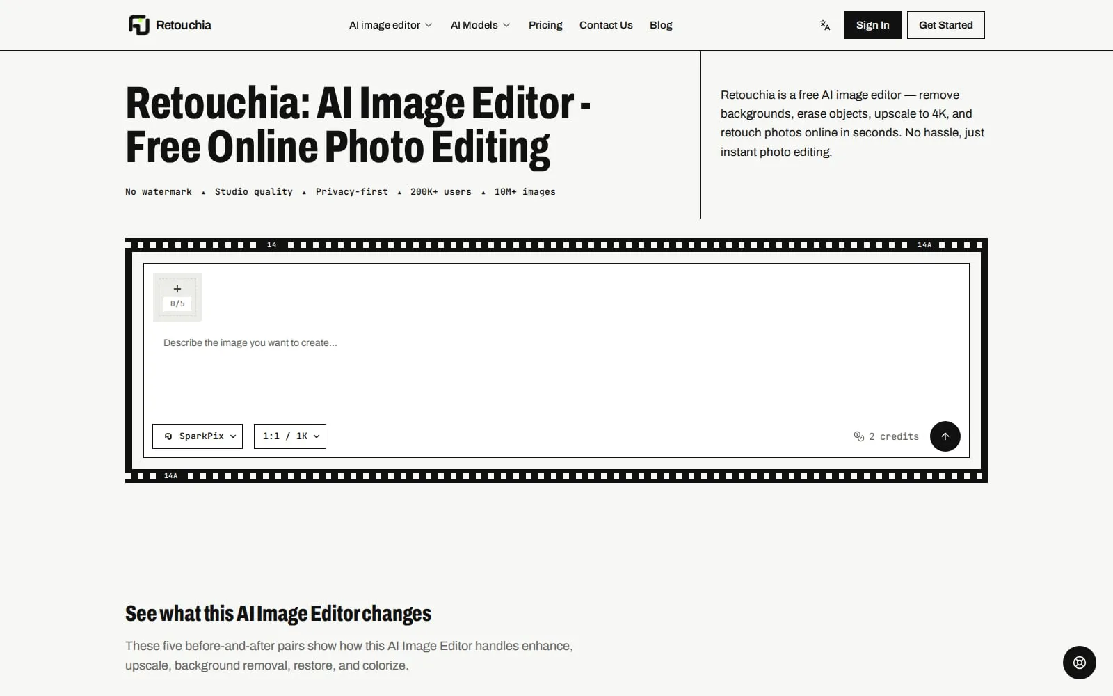 Screenshot of Retouchia