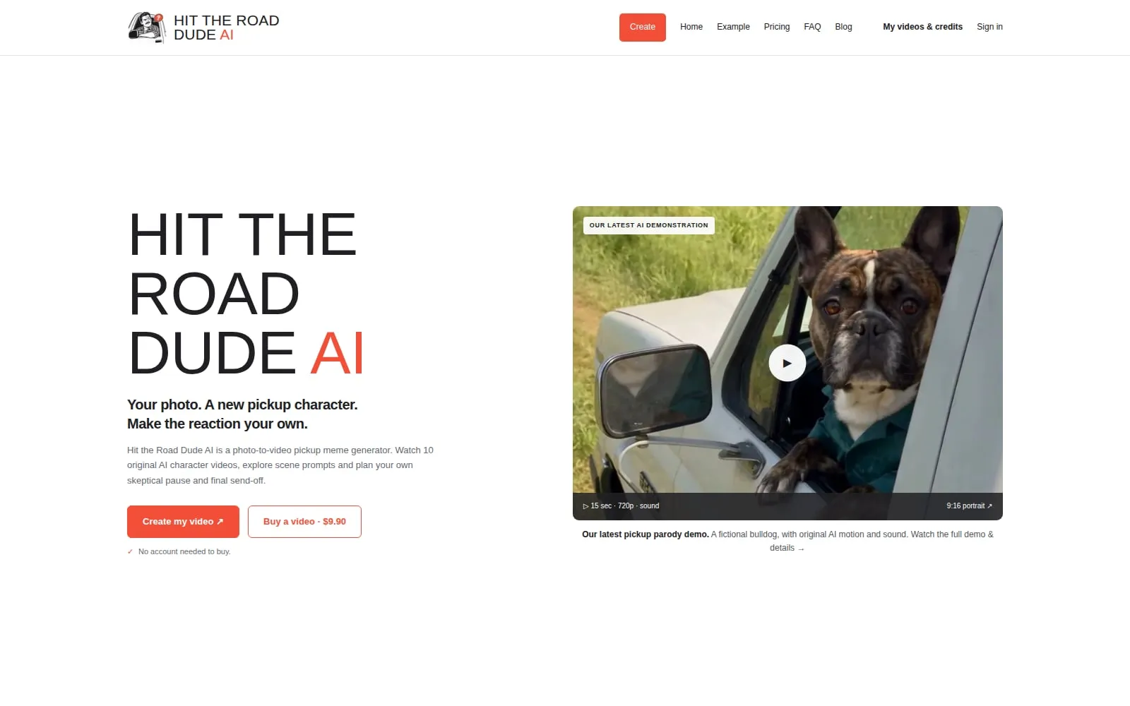 Screenshot of Hit the Road Dude AI