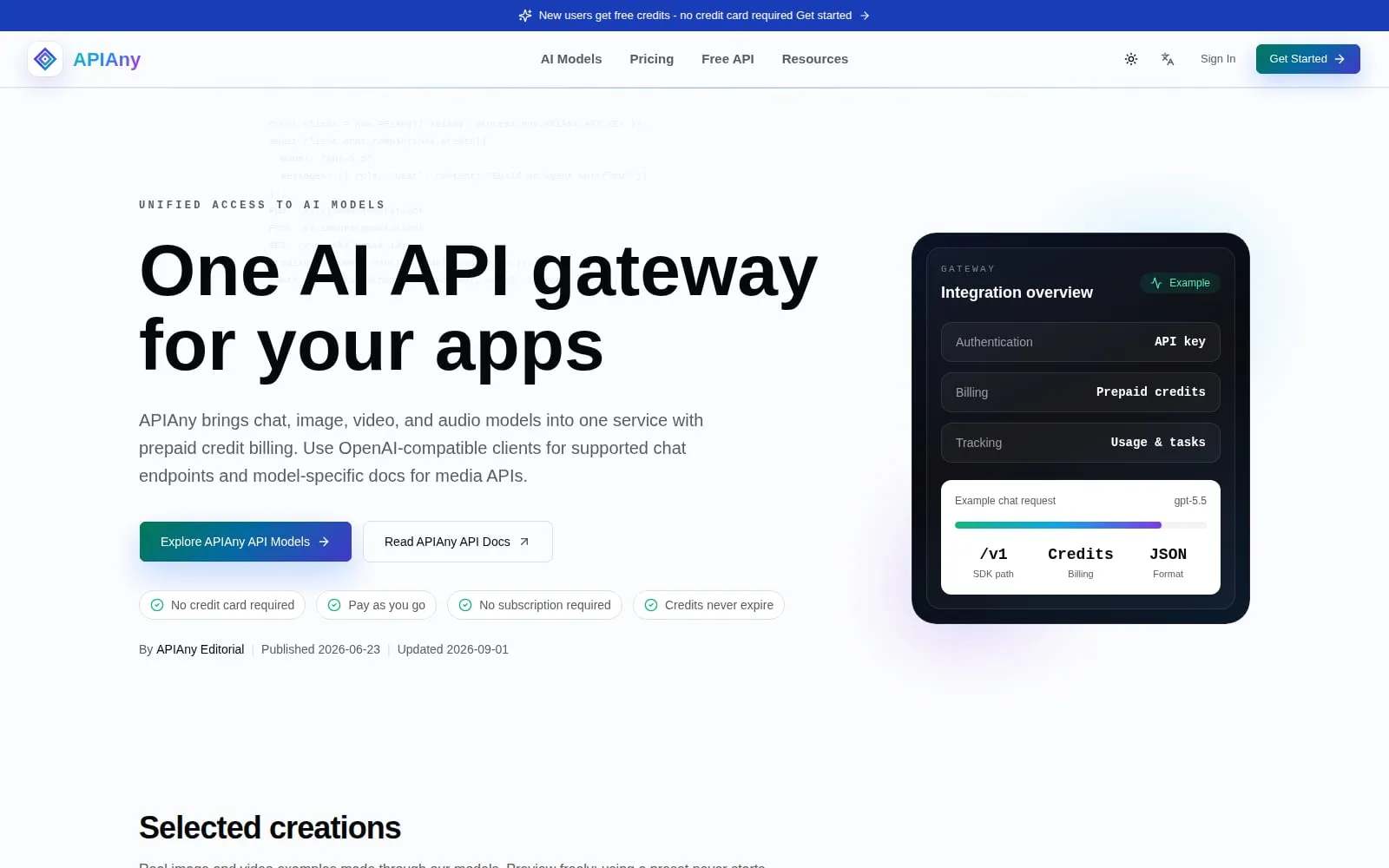 Screenshot of APIAny