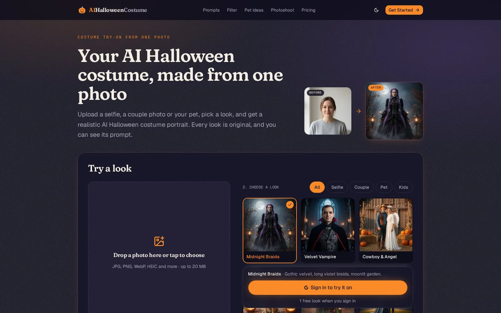 Screenshot of AI Halloween Costume
