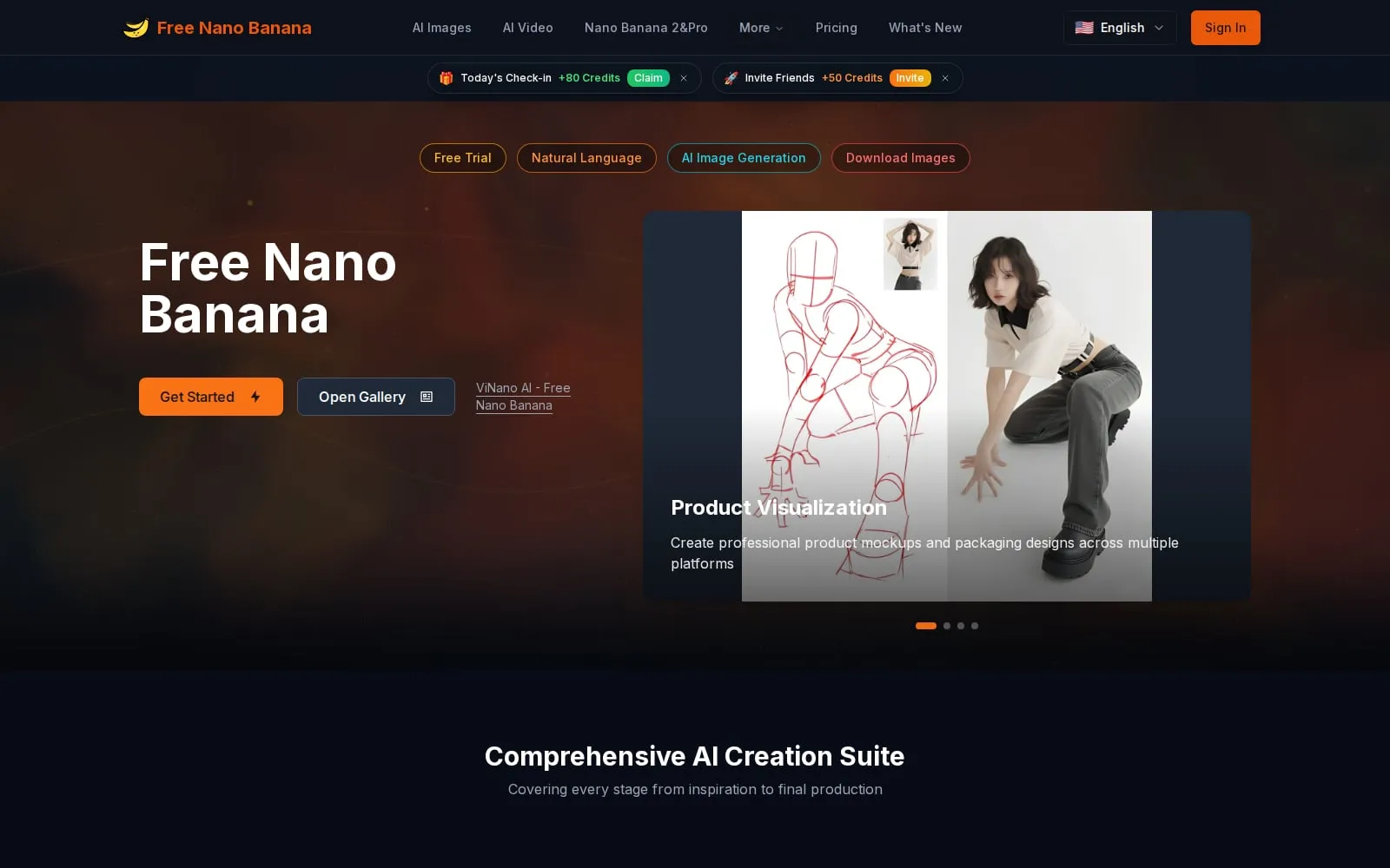 Screenshot of Free Nano Banana