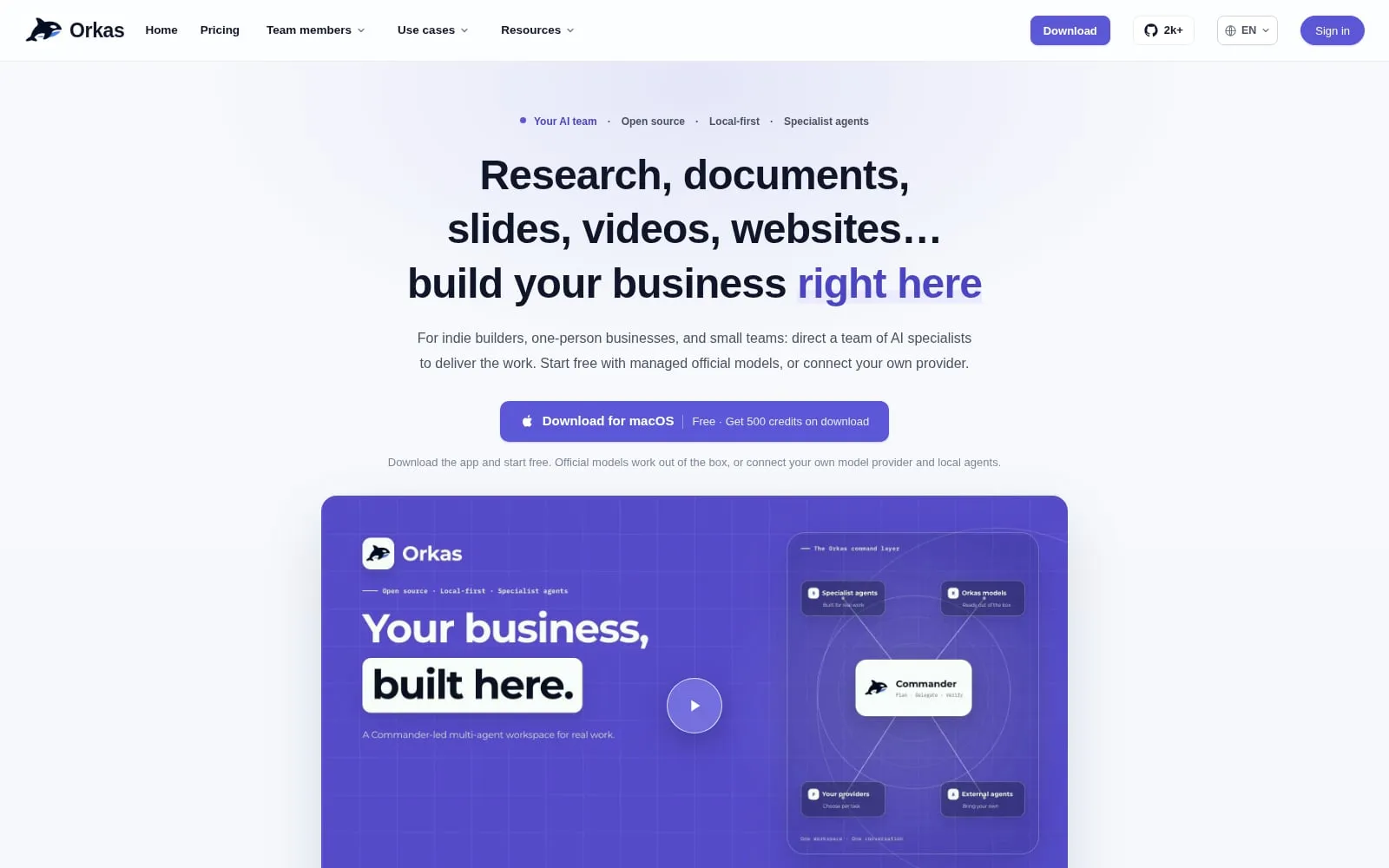 Screenshot of Orkas