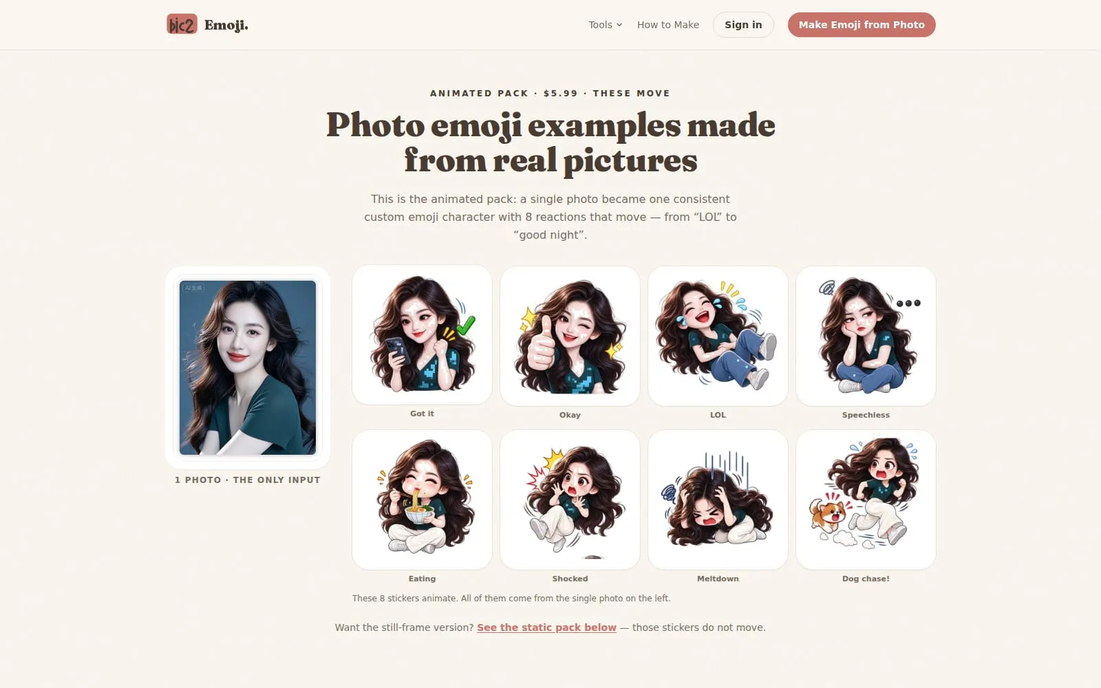 Screenshot of Pic2Emoji