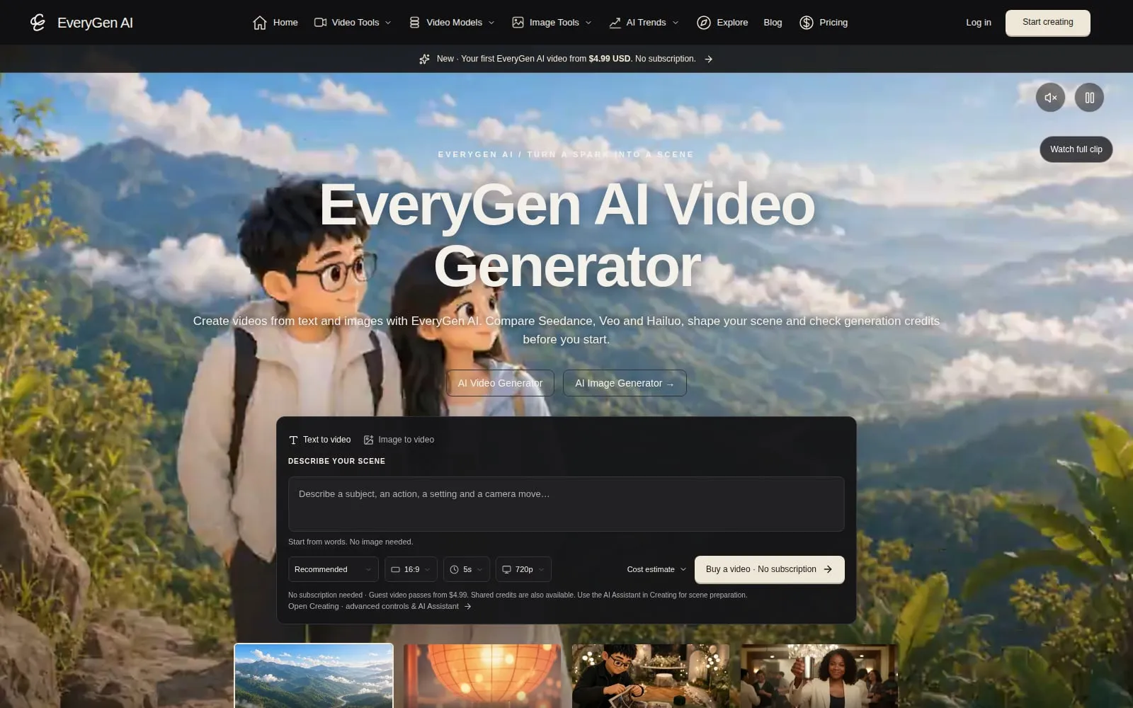 Screenshot of EveryGen AI