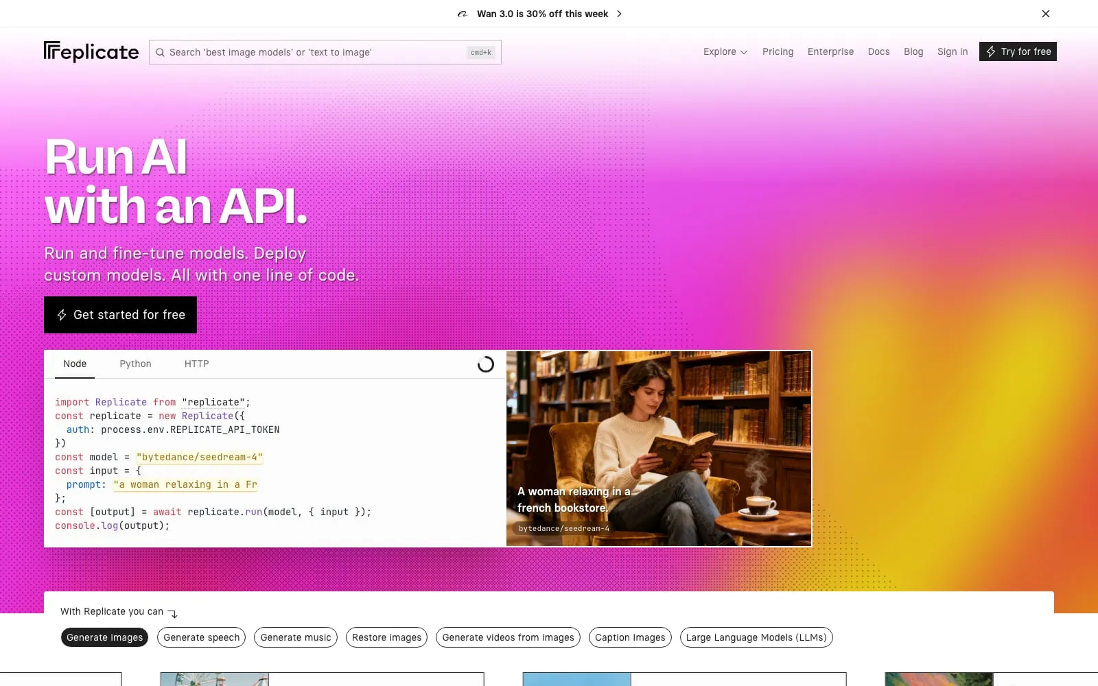 Screenshot of Replicate