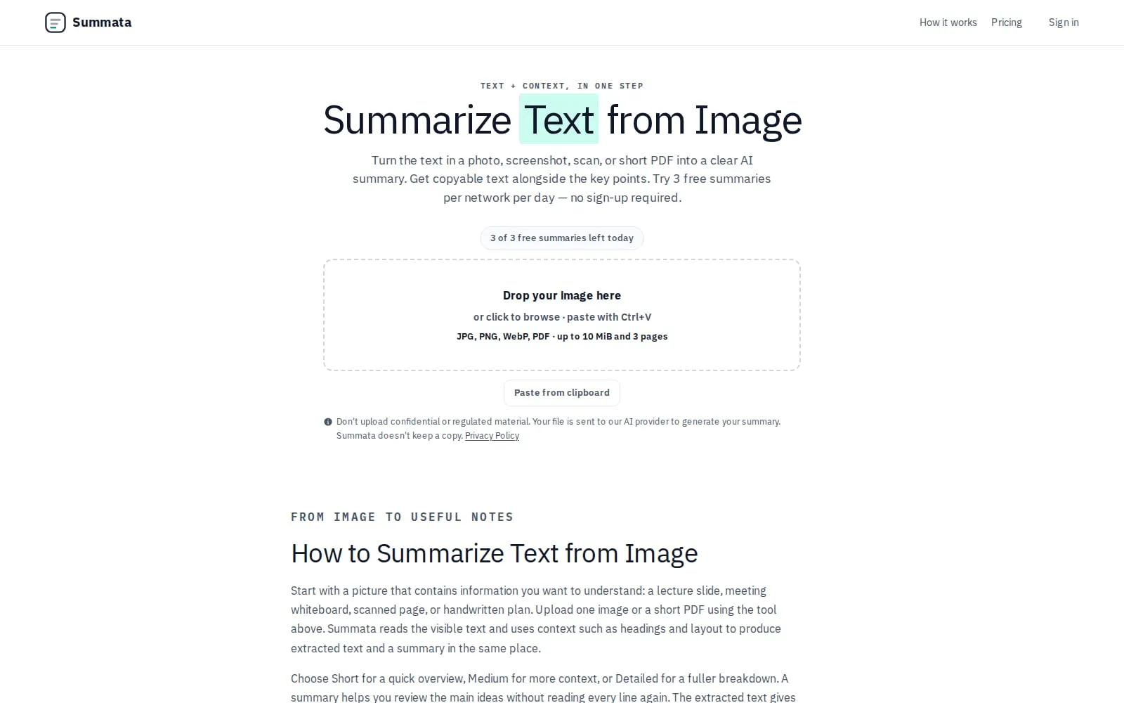 Screenshot of Summata